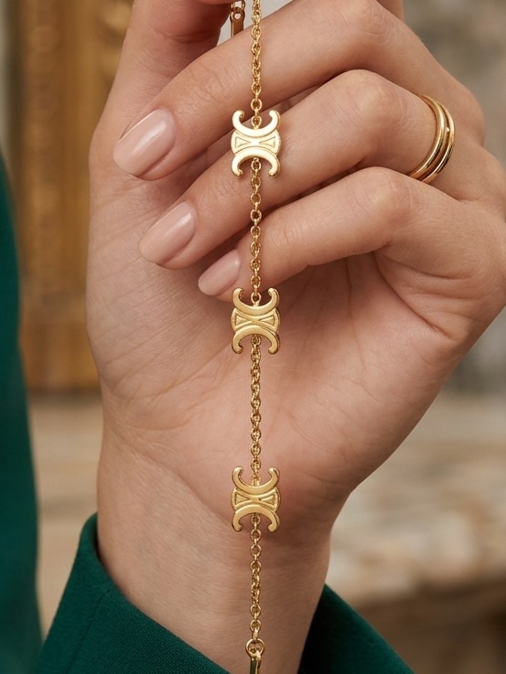 CELINE Triomphe Logo Bracelet - Picture 2 of 4